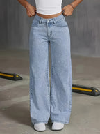 Women's High Waist Tummy Control Straight Leg Jeans