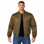 Men's Lightweight Bomber Jacket Ribbed Fit Everyday Comfort