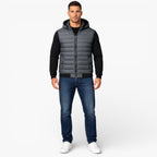 Men’s Classic Quilted Hooded Jacket with Refined Knit Sleeves