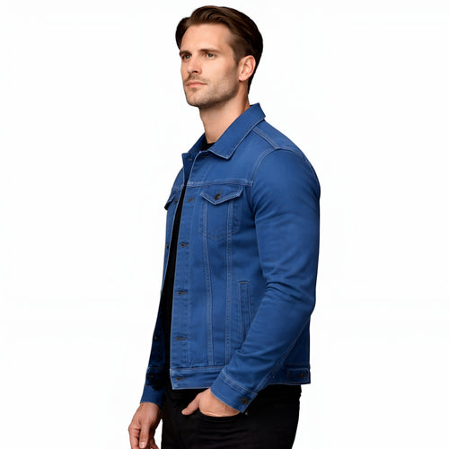 Men’s Classic Denim Trucker Jacket Refined Structured Daily Wear
