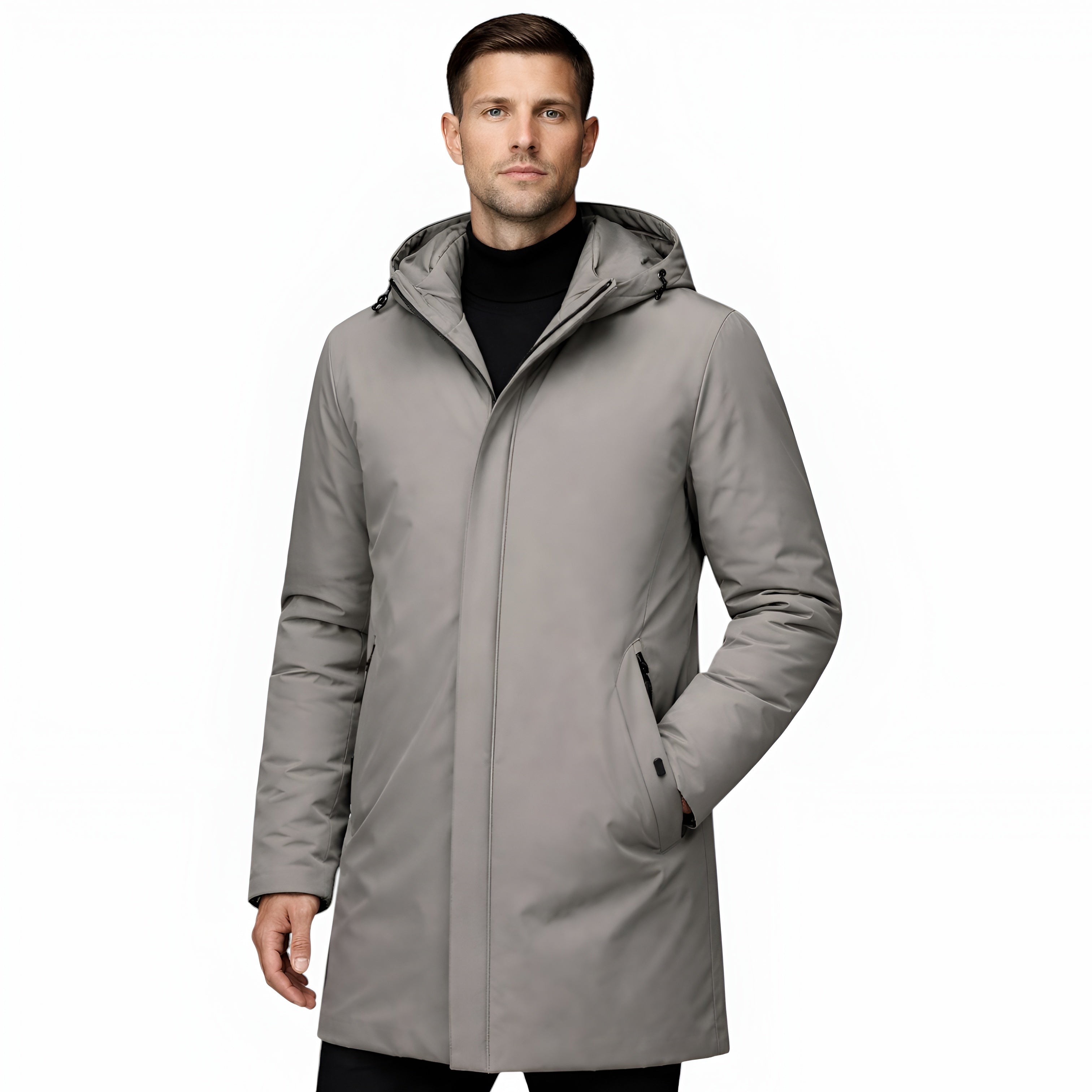 Men’s Hooded Parka Coat Insulated Waterproof Windproof Comfort Winter Fit