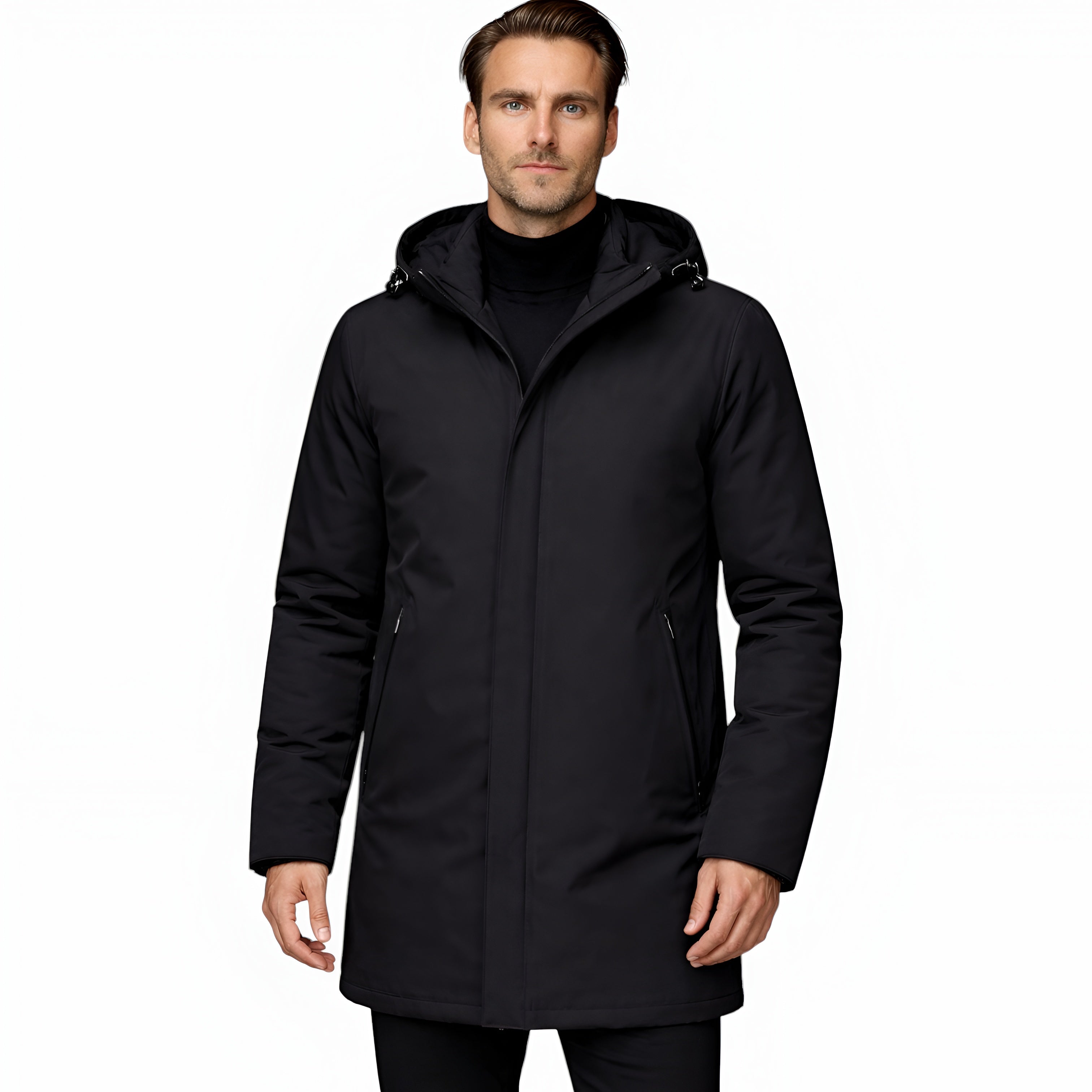 Men’s Hooded Parka Coat Insulated Waterproof Windproof Comfort Winter Fit