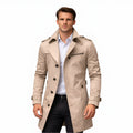 Men’s Longline Trench Coat Classic Structured Transitional Fit
