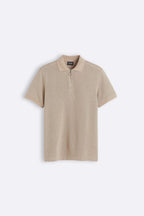 Men's Comfortable Knitted Polo Shirt Short Zip Collar