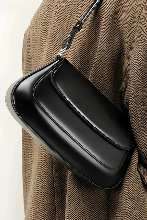 Women's Vegan Leather Handbag Vintage Compact Elegant Shoulder Bag