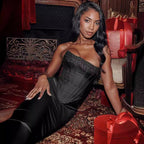 Women's Elegant Satin Mini Dress Strapless Fit
