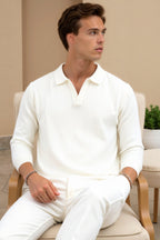 Men's Elegant Knitted Polo Shirt Comfortable Style Fit