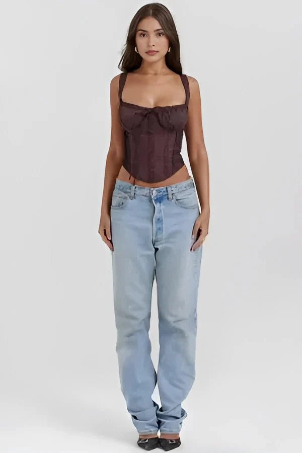 Women’s Corset Top Vintage Lace Up Fit