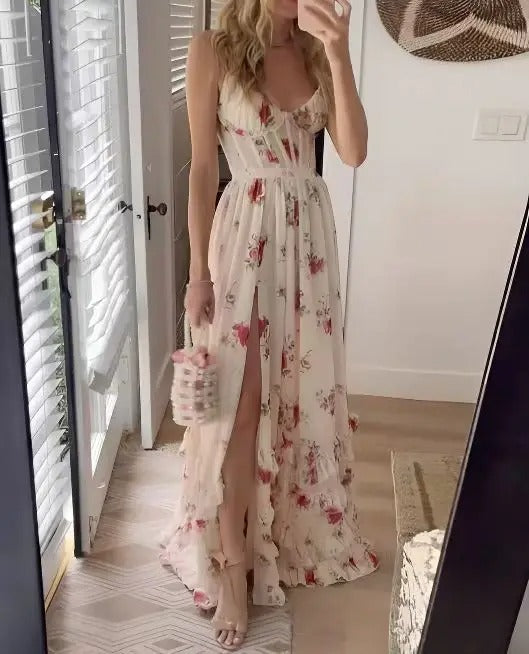 Women’s Sleeveless Floral Dress Elegant Comfortable Fit