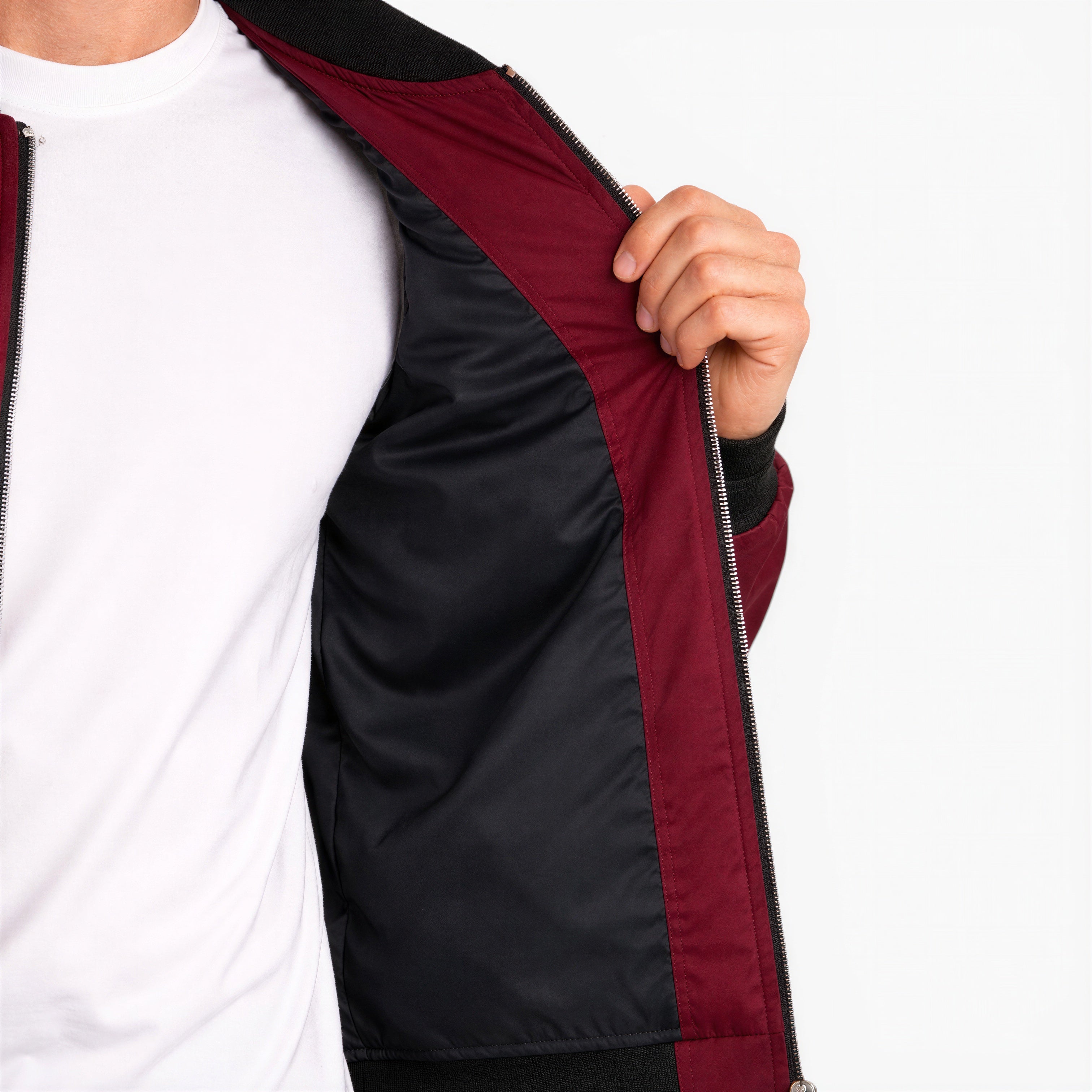 Men’s Classic Bomber Jacket Wind-Resistant Casual Outerwear