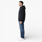 Men’s Classic Quilted Hooded Jacket with Refined Knit Sleeves