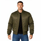 Men's Lightweight Bomber Jacket Ribbed Fit Everyday Comfort