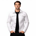 Men’s Classic Denim Trucker Jacket Refined Structured Daily Wear