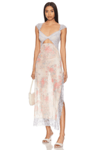 Women's Lace Floral Midi Dress Elegant Sheath Evening Fit