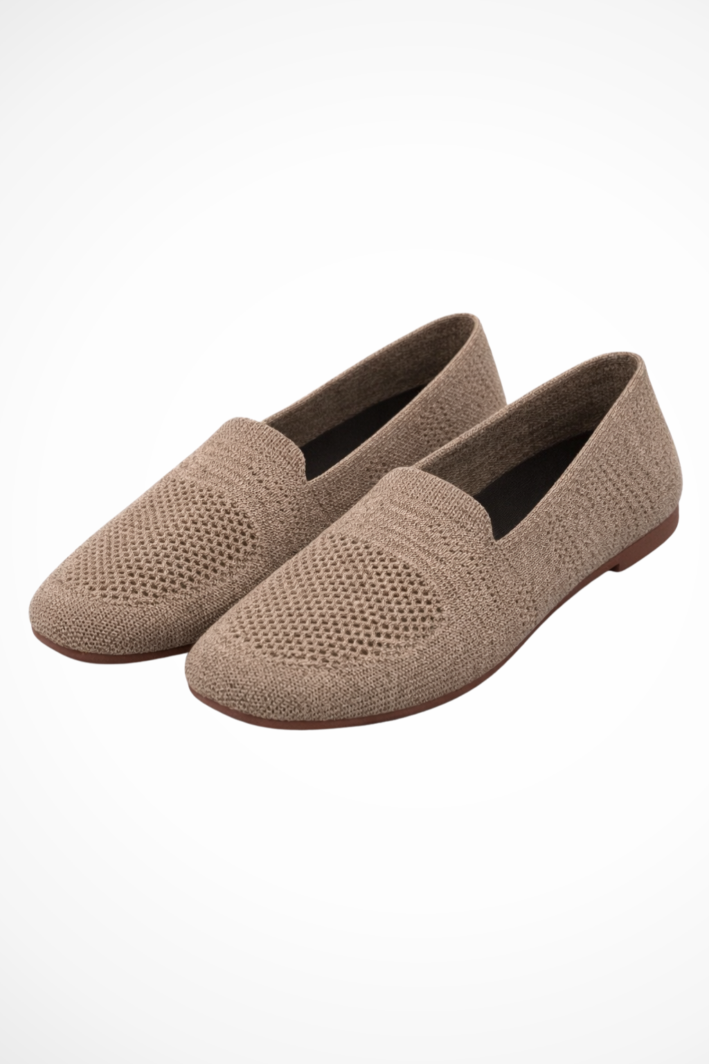 Women's Breathable Knit Mesh Ballet Flats Slip On Shoes