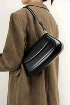 Women's Vegan Leather Handbag Vintage Compact Elegant Shoulder Bag