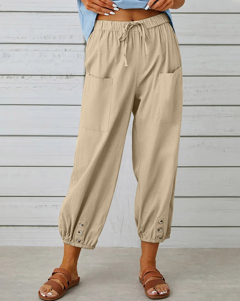 Women's Wide Leg Summer Pants High Waist Breathable Comfort Fit