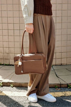 Women’s Vegan Leather Handbag Structured Shoulder Carry
