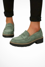 Women's Chunky Sole Ballet Flats Slip-On Shoes Loafer Style