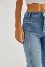 Women's Star Patch Flare Jeans Casual Denim Pants