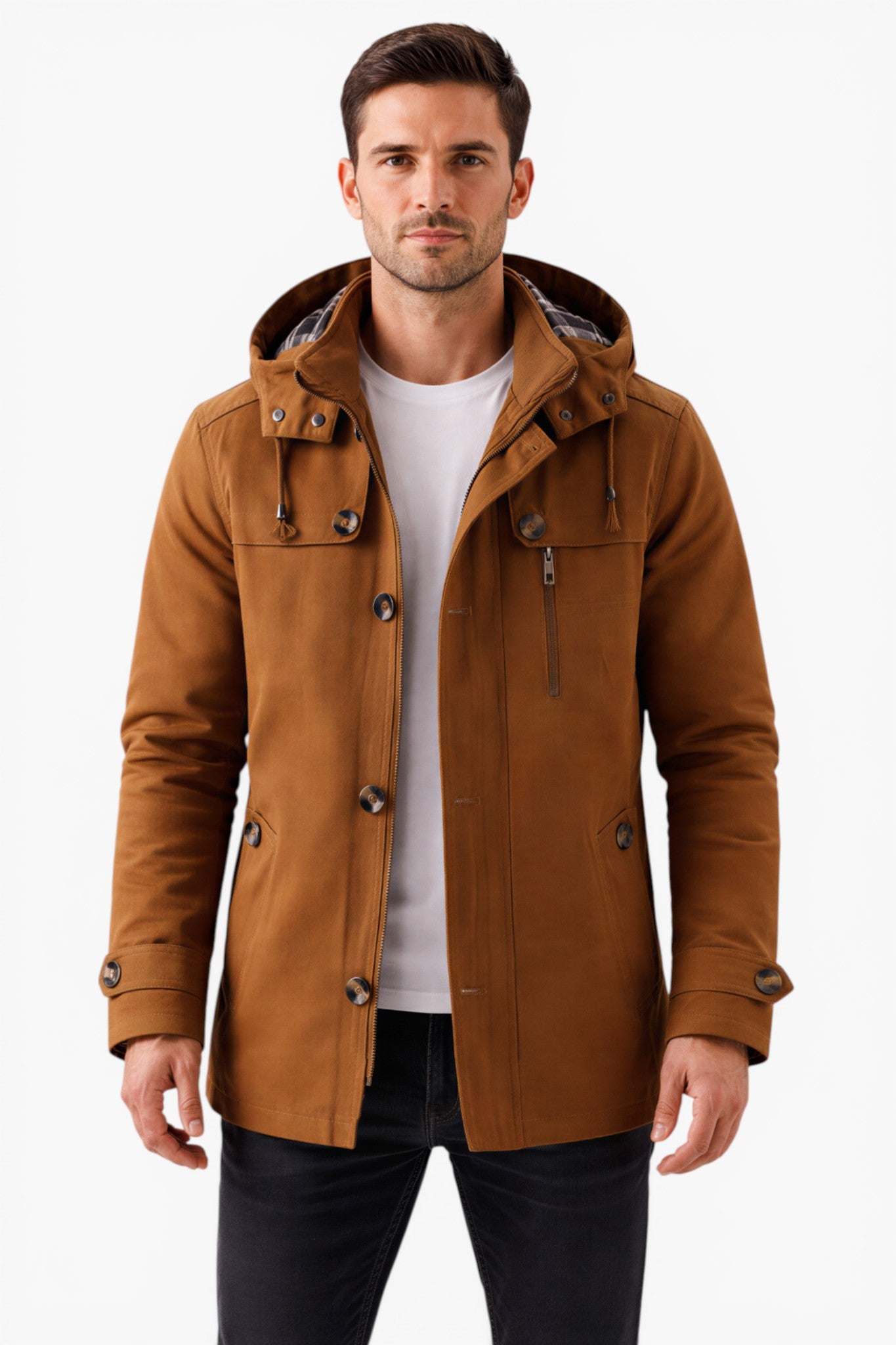 Men’s Hooded Jacket for Cold Weather Daily Wear