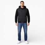 Men’s Classic Quilted Hooded Jacket with Refined Knit Sleeves