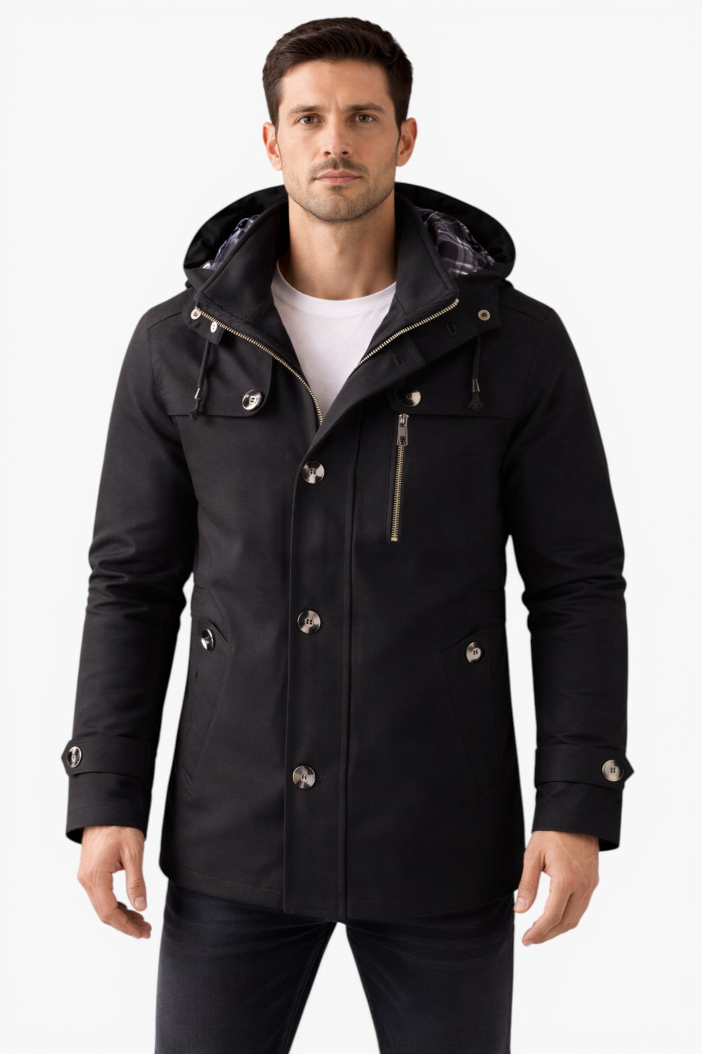 Men’s Hooded Jacket for Cold Weather Daily Wear
