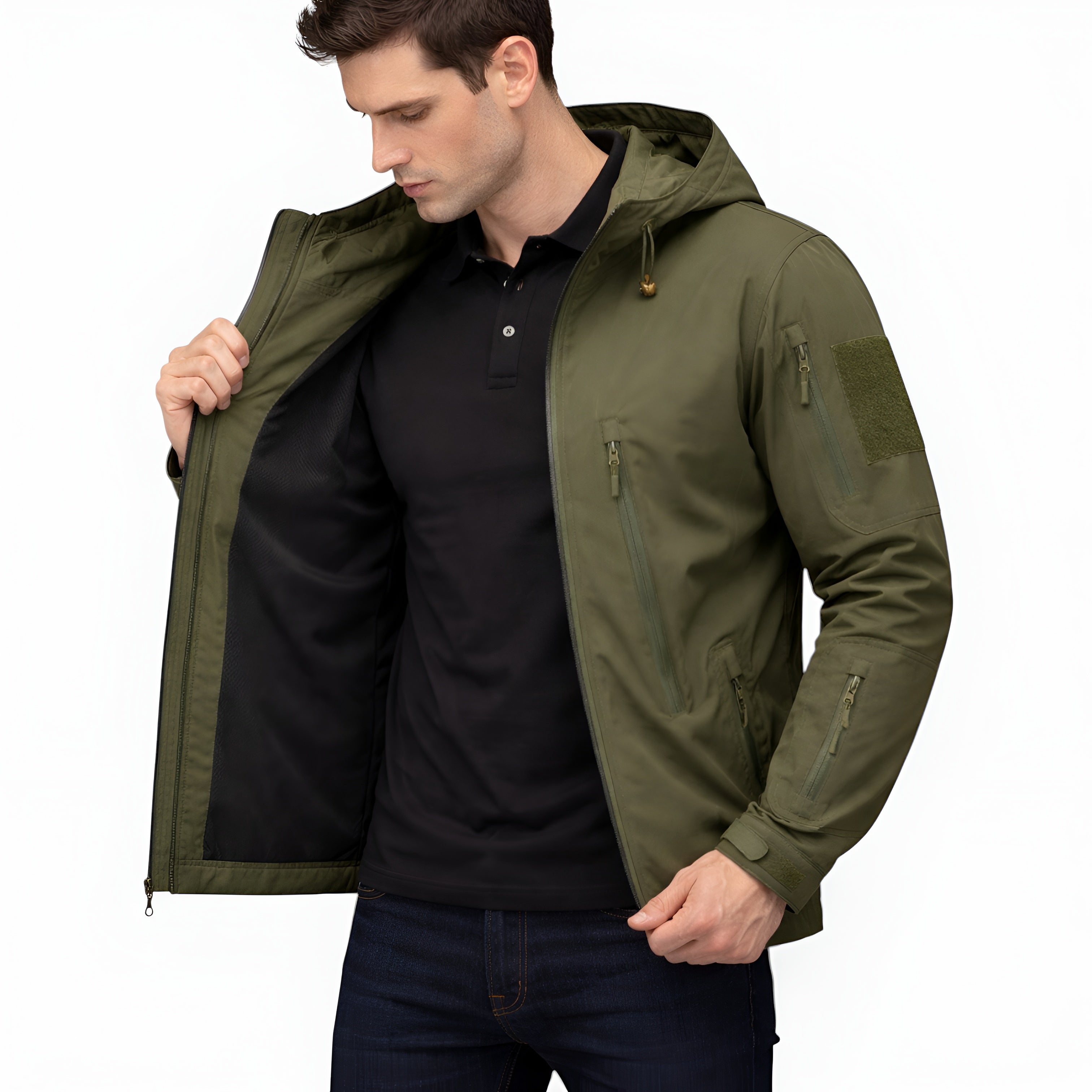 Men’s Waterproof Tactical Jacket Windproof Soft Shell Coat