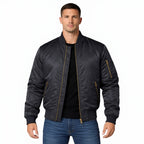 Men's Lightweight Bomber Jacket Ribbed Fit Everyday Comfort