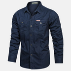 Men's Cargo Shirt Premium Cotton Utility Casual Fit