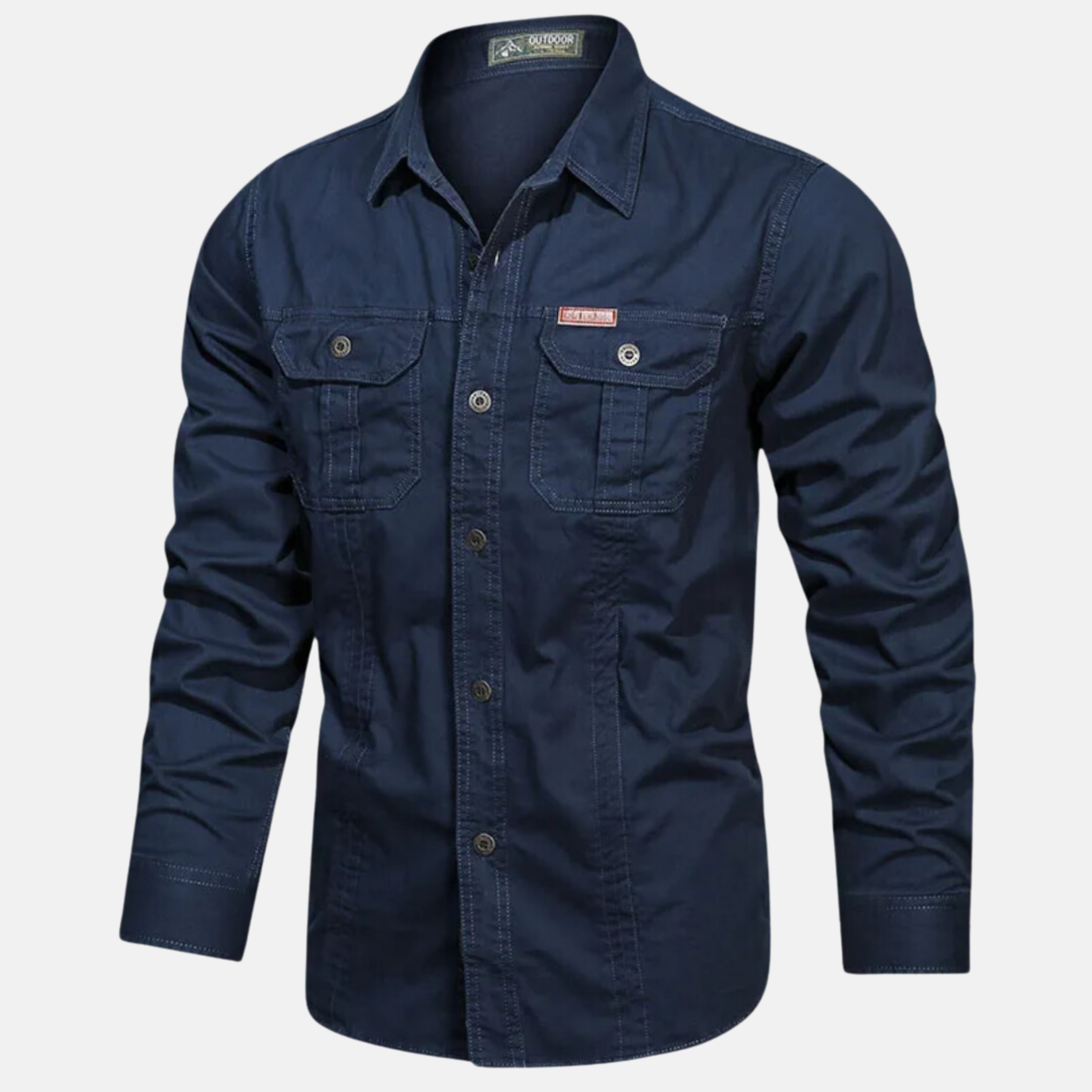 Men's Cargo Shirt Premium Cotton Utility Casual Fit
