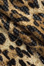 Women's High-Waisted Sequin Mini Skirt Leopard Print