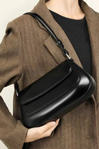 Women's Vegan Leather Handbag Vintage Compact Elegant Shoulder Bag