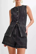 Women's Denim Set Casual Comfort 2 Piece Matching Outfit