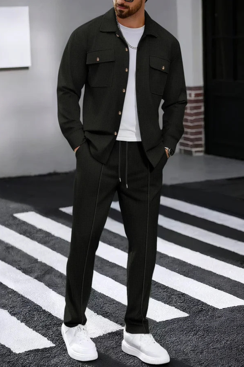 Men’s Two Piece Overshirt Set for Smart Casual Wear