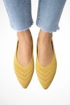 Women's Pointed Toe Knit Ballet Flats Slip On Casual Shoes