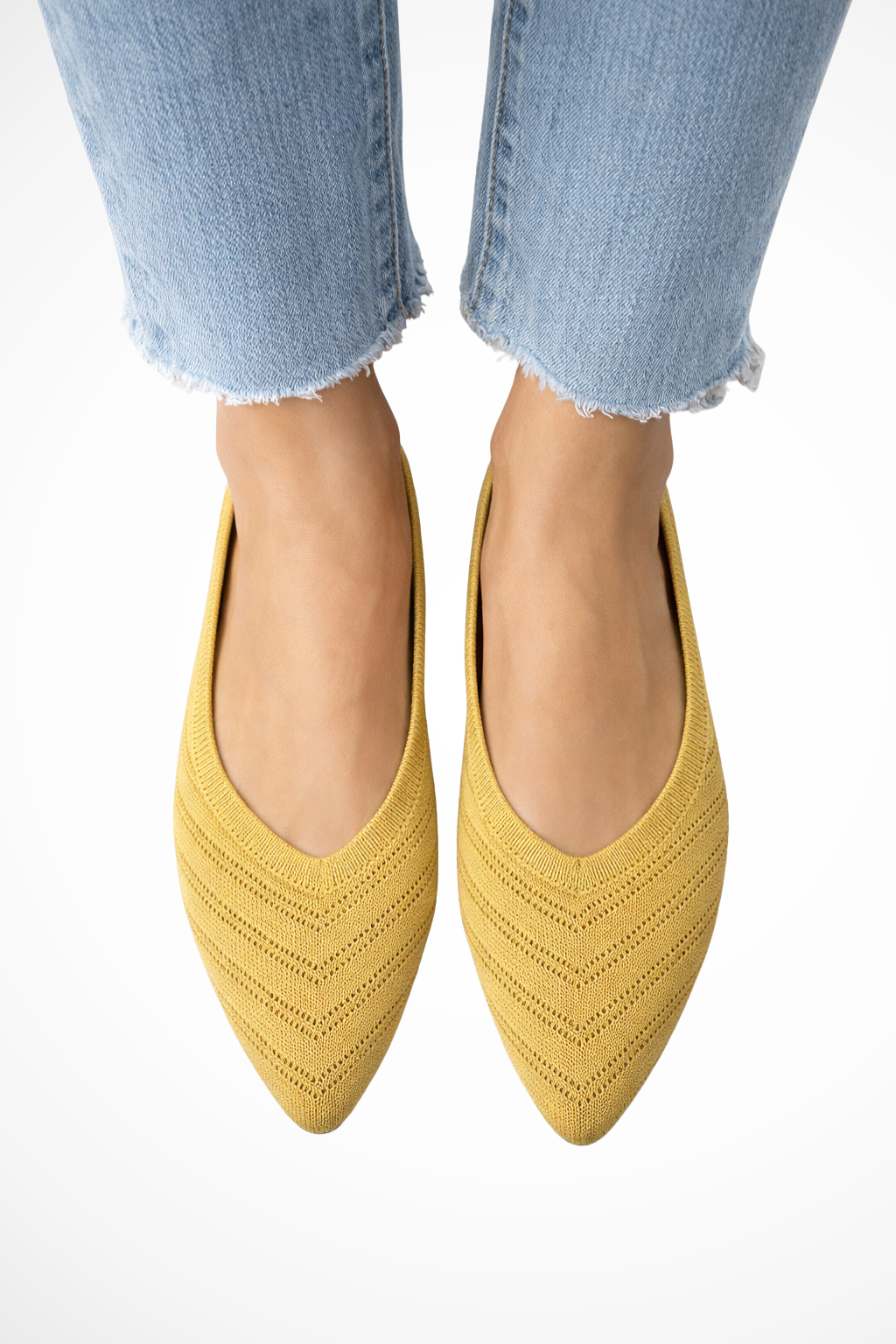 Women's Pointed Toe Knit Ballet Flats Slip On Casual Shoes
