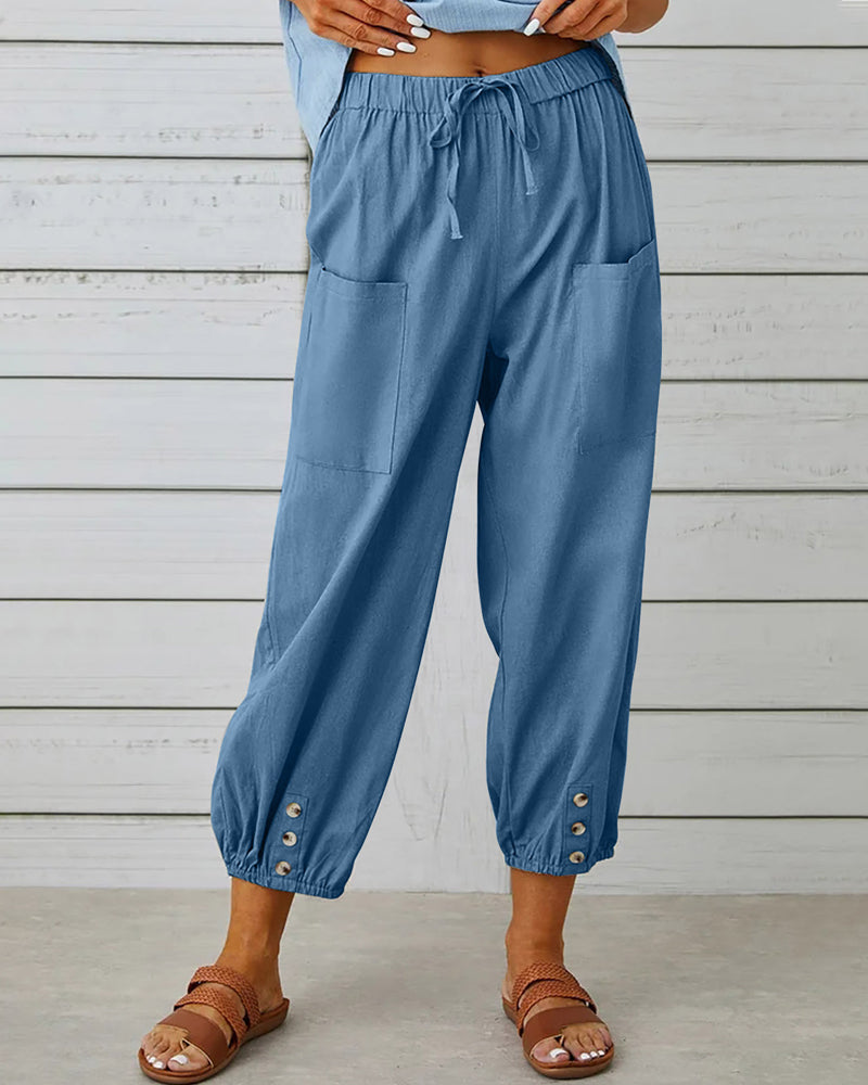 Women's Wide Leg Summer Pants High Waist Breathable Comfort Fit