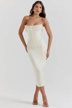 Women's Elegant Satin Mini Dress Strapless Fit