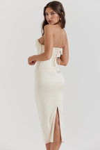 Women's Elegant Satin Mini Dress Strapless Fit