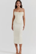 Women's Elegant Satin Mini Dress Strapless Fit