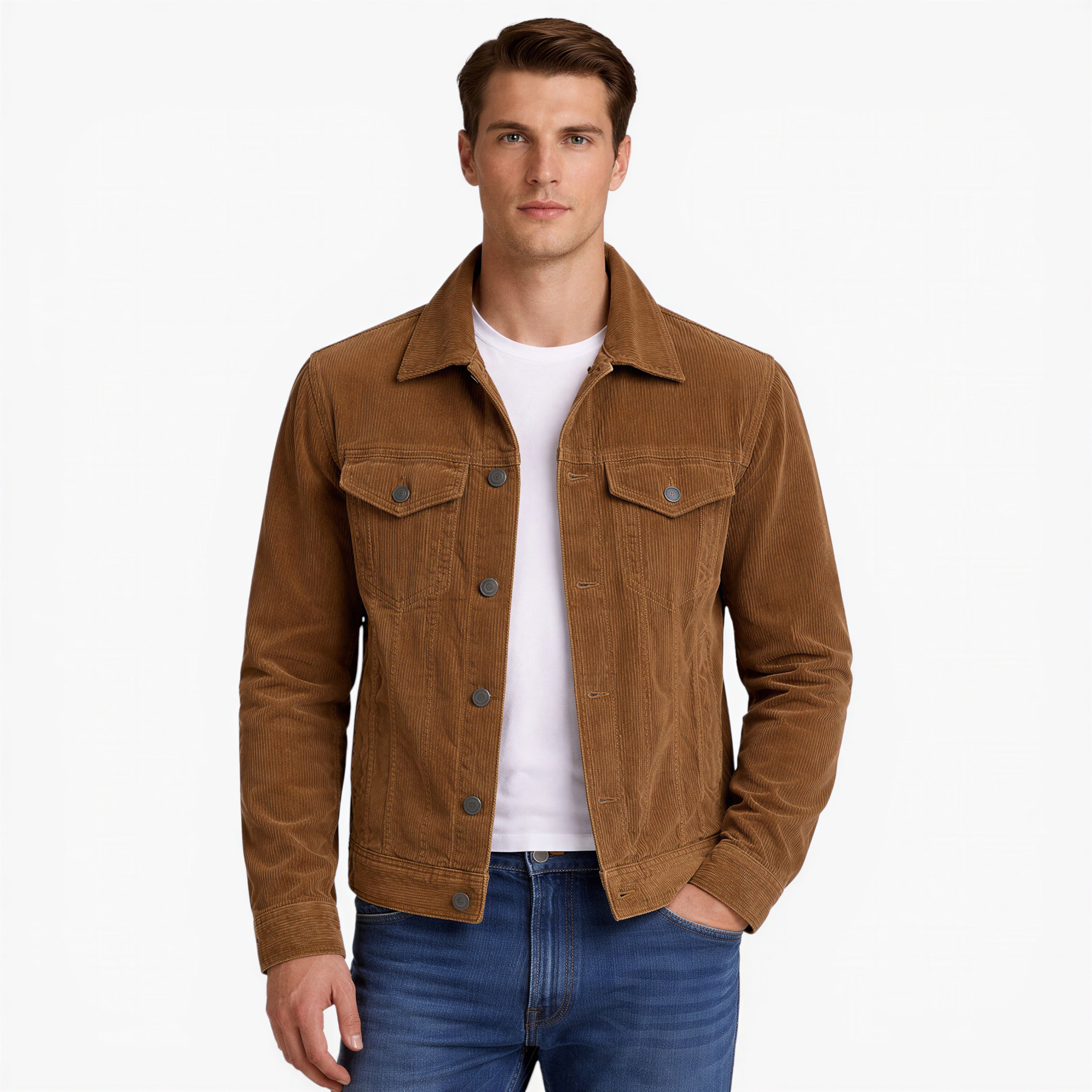 Men’s Classic Corduroy Jacket Casual Fit Transitional Outerwear
