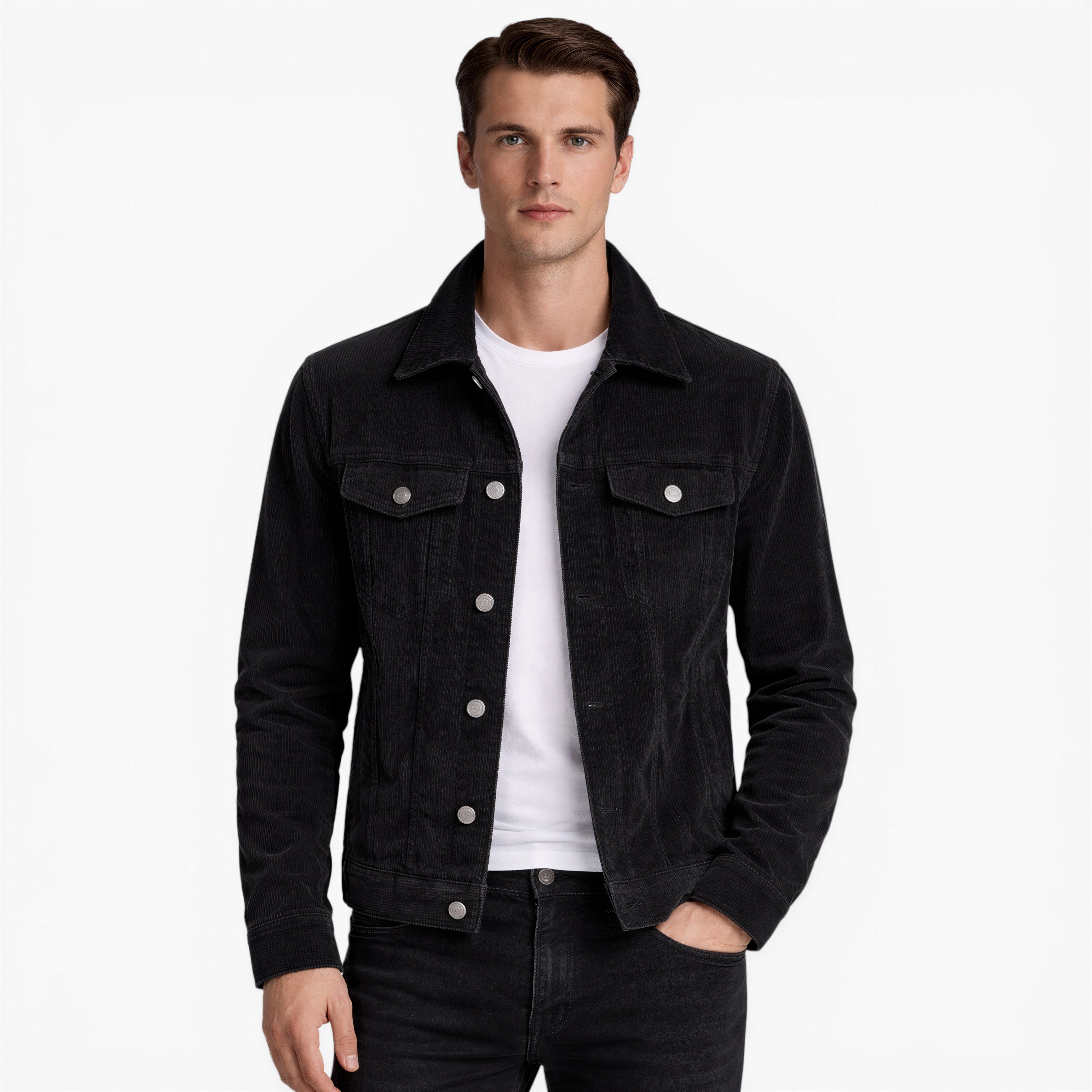 Men’s Classic Corduroy Jacket Casual Fit Transitional Outerwear