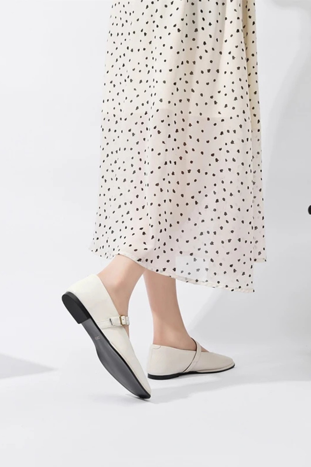 Women's Square Toe Mary Jane Ballet Flats Buckle Strap
