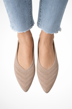 Women's Pointed Toe Knit Ballet Flats Slip On Casual Shoes