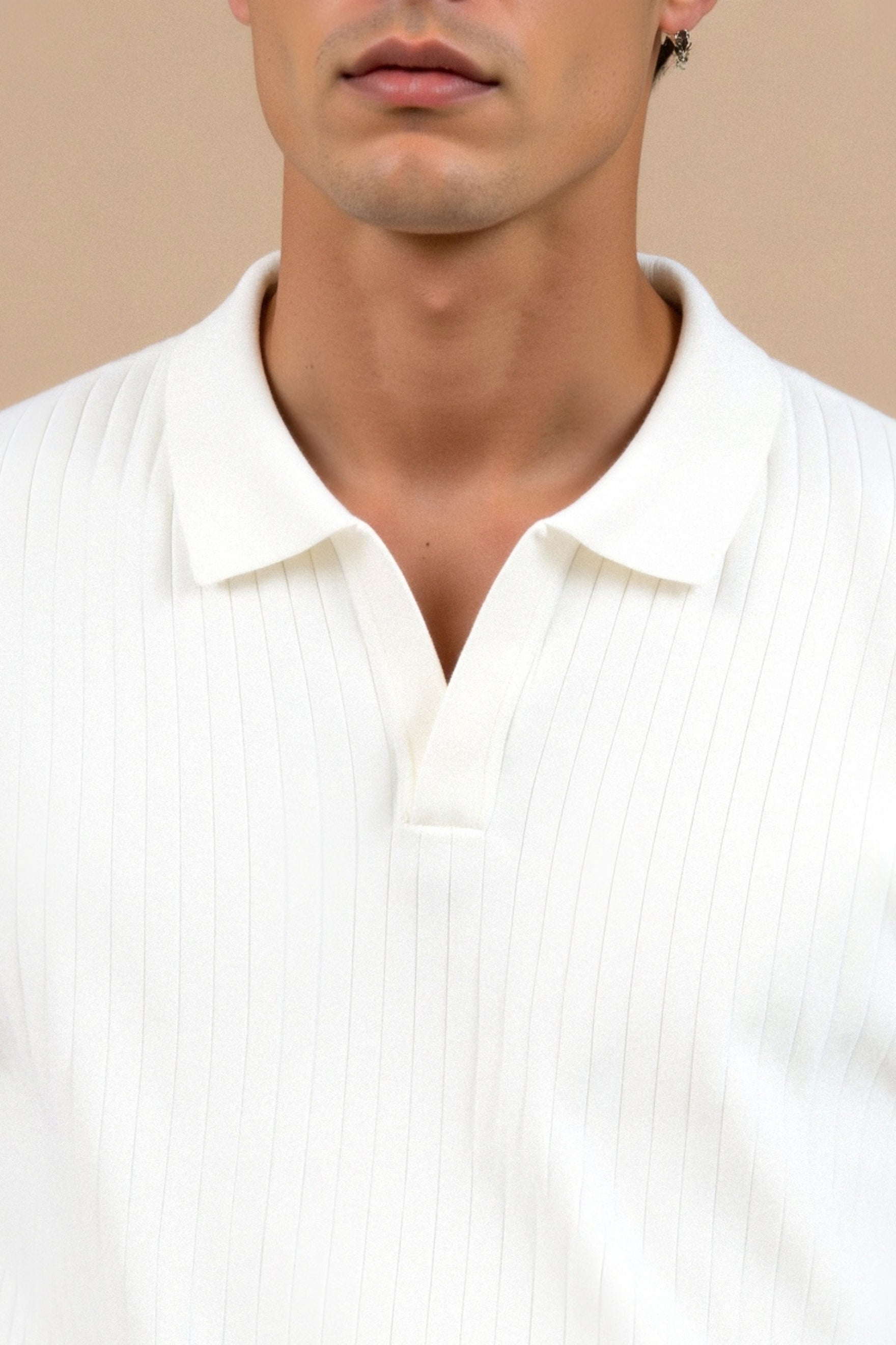 Men's Elegant Knitted Polo Shirt Comfortable Style Fit
