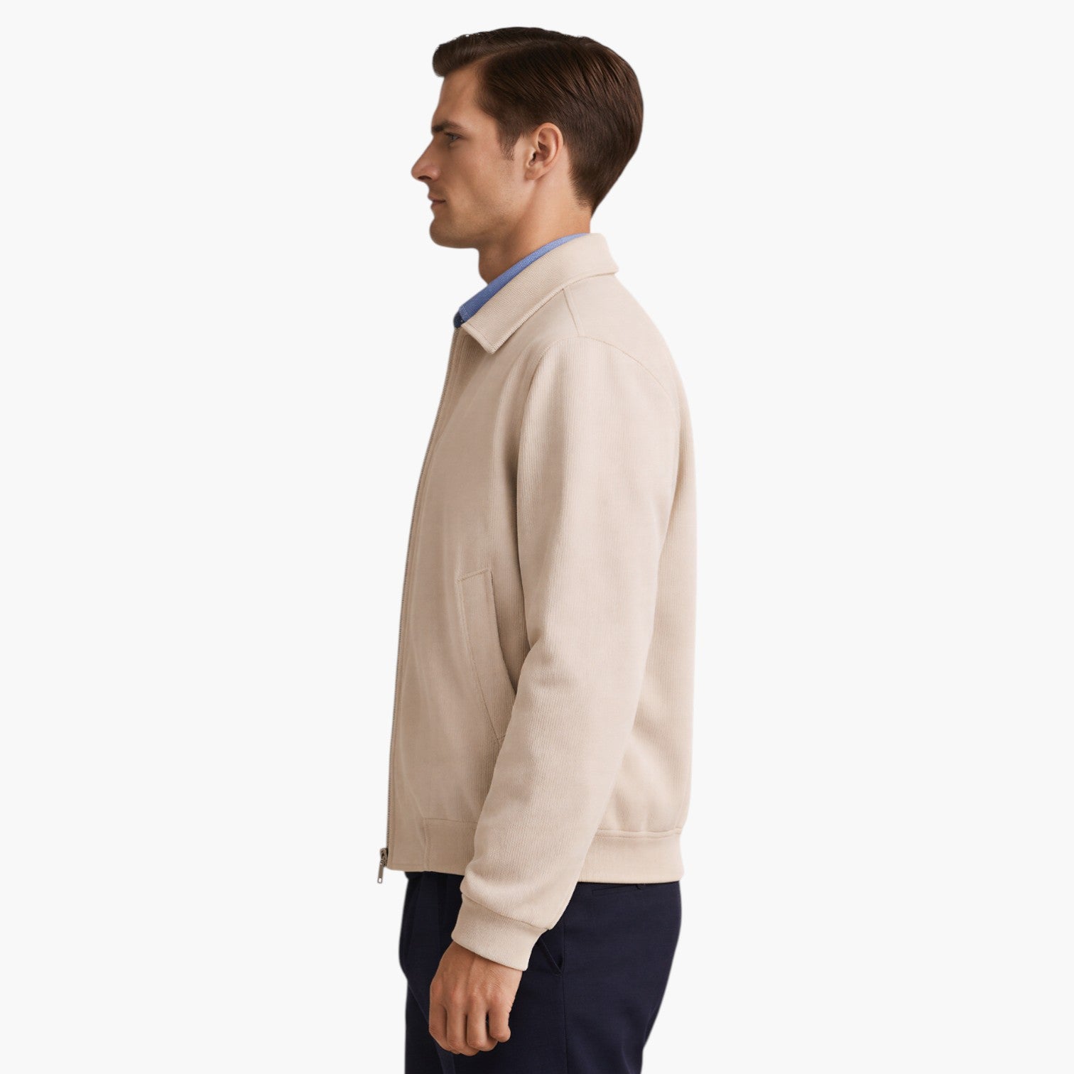 Men’s Elegant Bomber Jacket Classic Fit Lightweight Outerwear