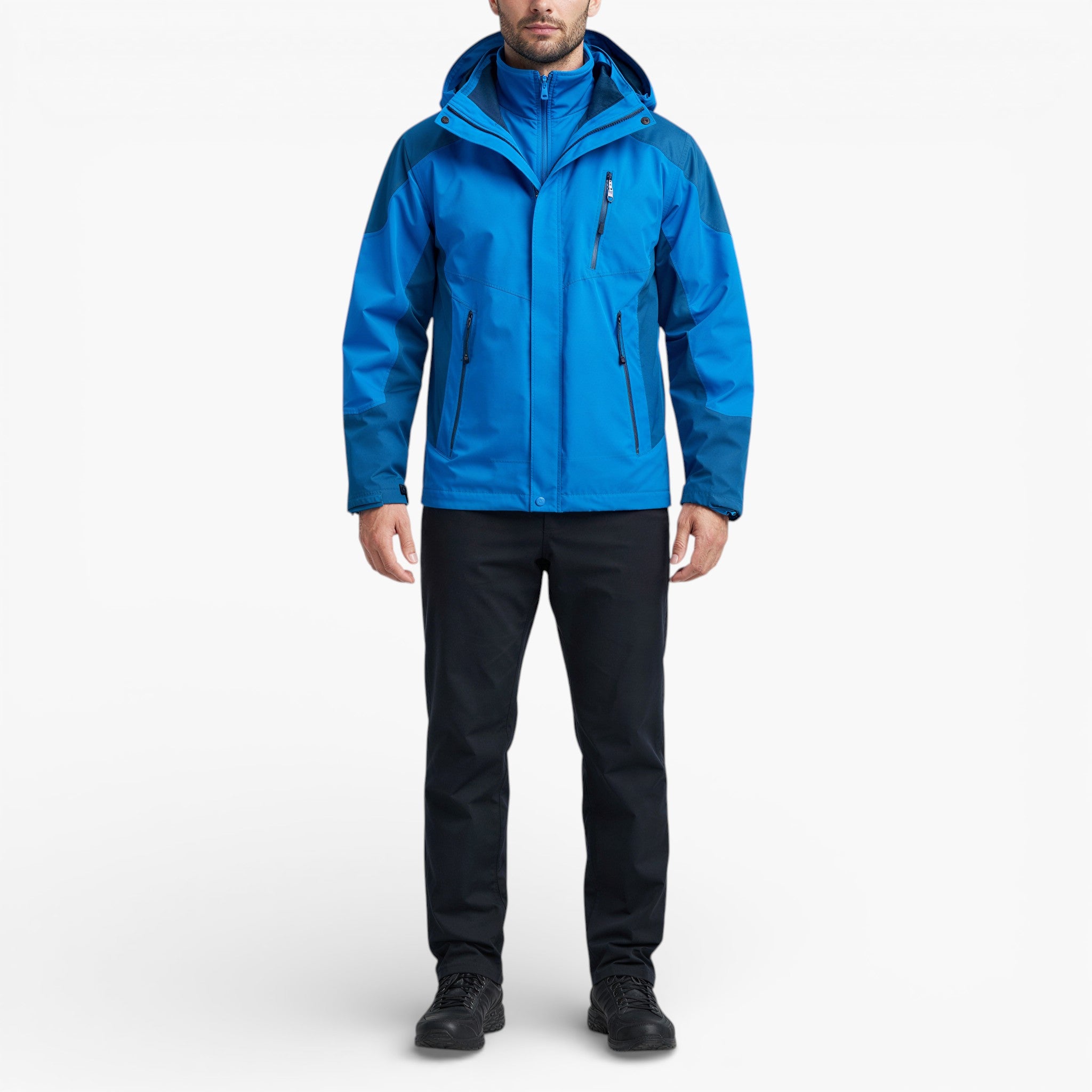 Men’s Waterproof Hooded Hiking Jacket Windproof Outdoor Shell