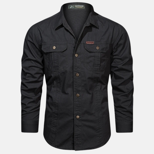 Men's Cargo Shirt Premium Cotton Utility Casual Fit