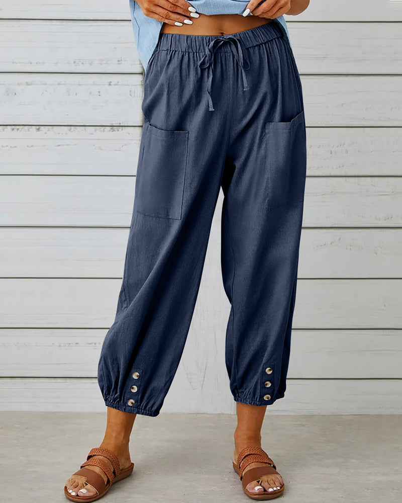 Women's Wide Leg Summer Pants High Waist Breathable Comfort Fit